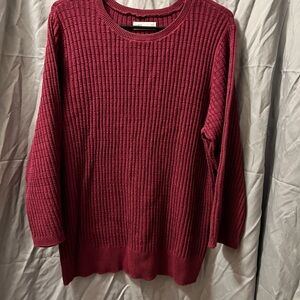 Croft & Barrow Women's Ribbed Knit Sweater - Deep Red
